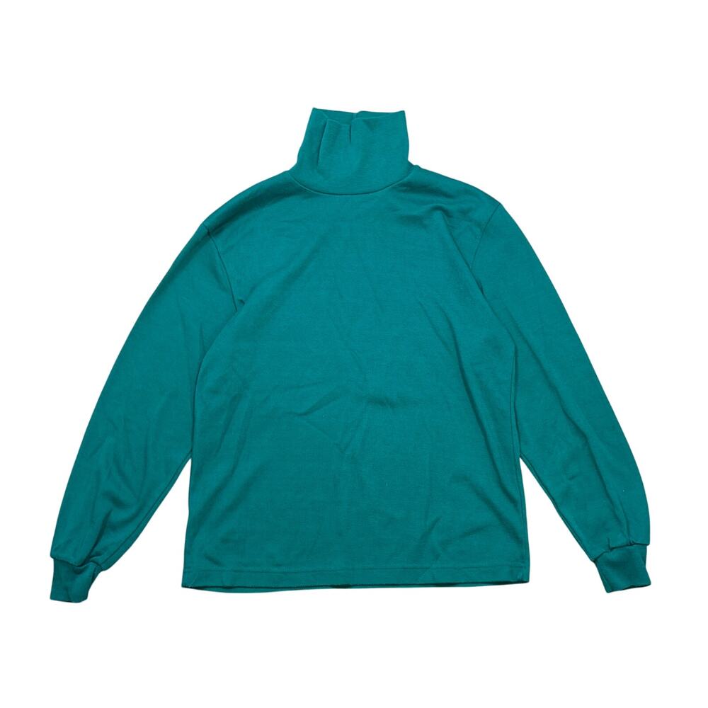 Vintage Green turtleneck soft long sleeve top Cascade Classics Petite Small